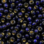 Miyuki seed beads 6/0 - Duracoat silverlined dyed dark navy blue 6-4282